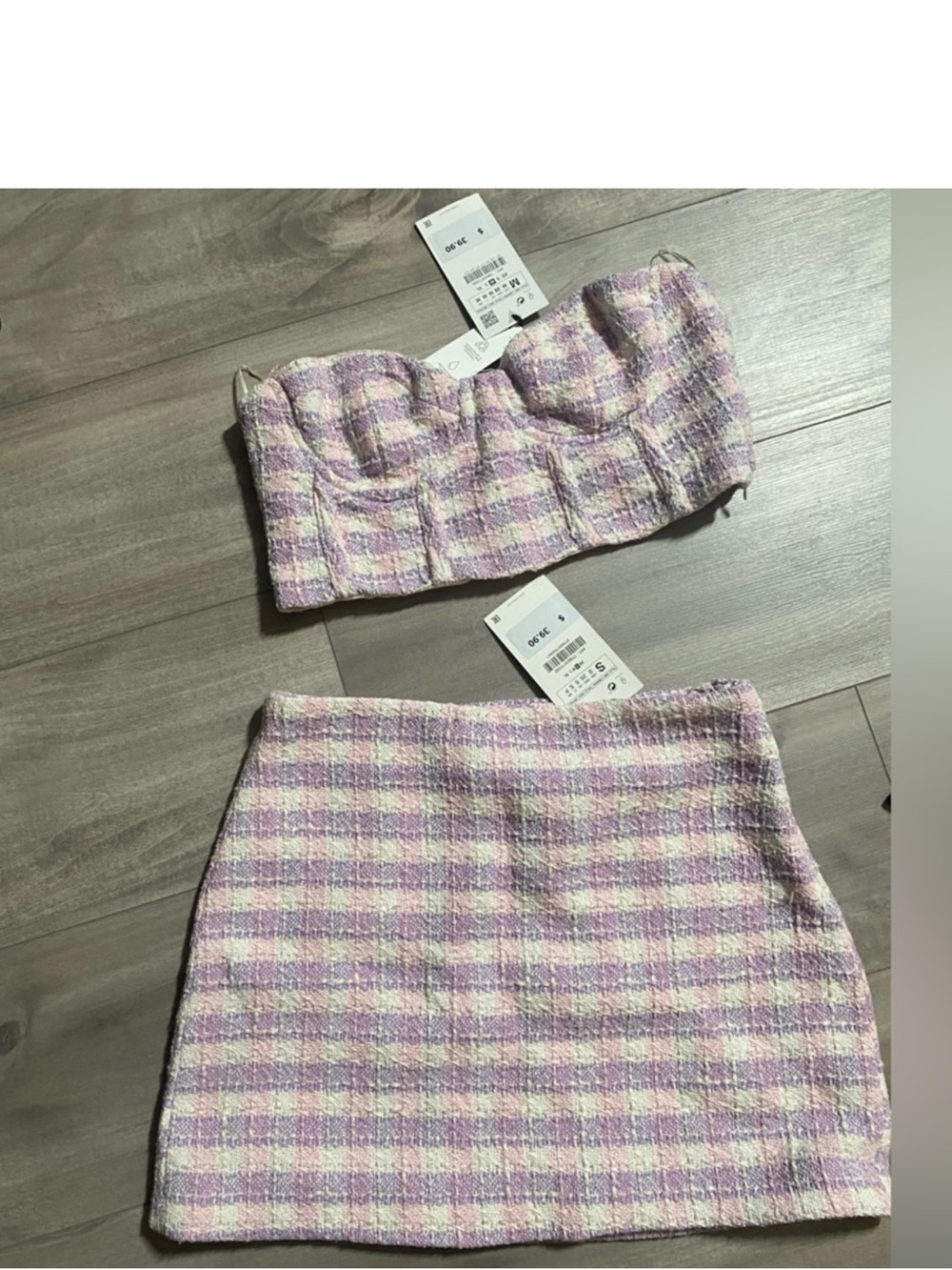 Pastel Pink Tweed Mini Skirt - Feminine Summer Style set - Picture 5 of 5